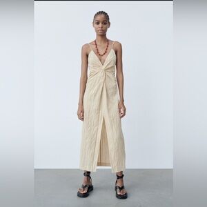 Zara Textured Knot Dress
